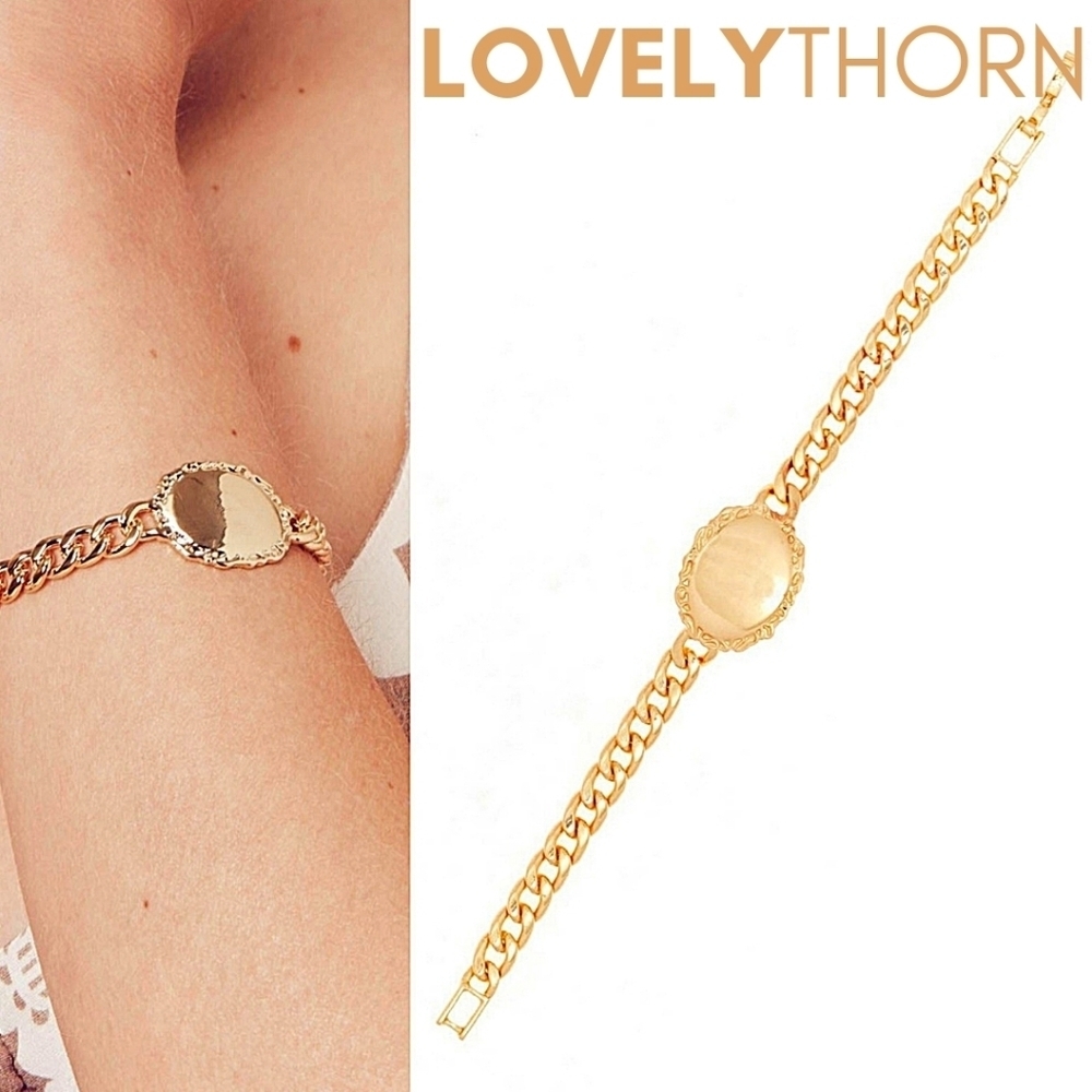 VANESSA MOONEY // ltd ed gold nugget chunky curb chain ID bracelet - Picture 9 of 15